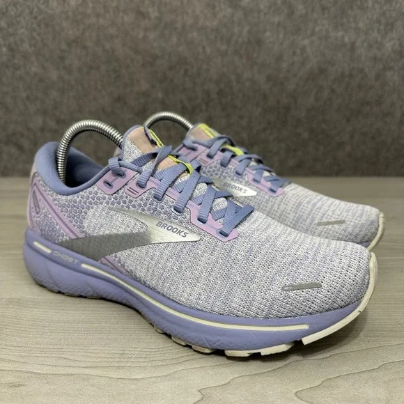 Brooks Ghost 14 Womens Running Shoes Size 9 Lilac Purple Lime 1203561B566 - Picture 1 of 10